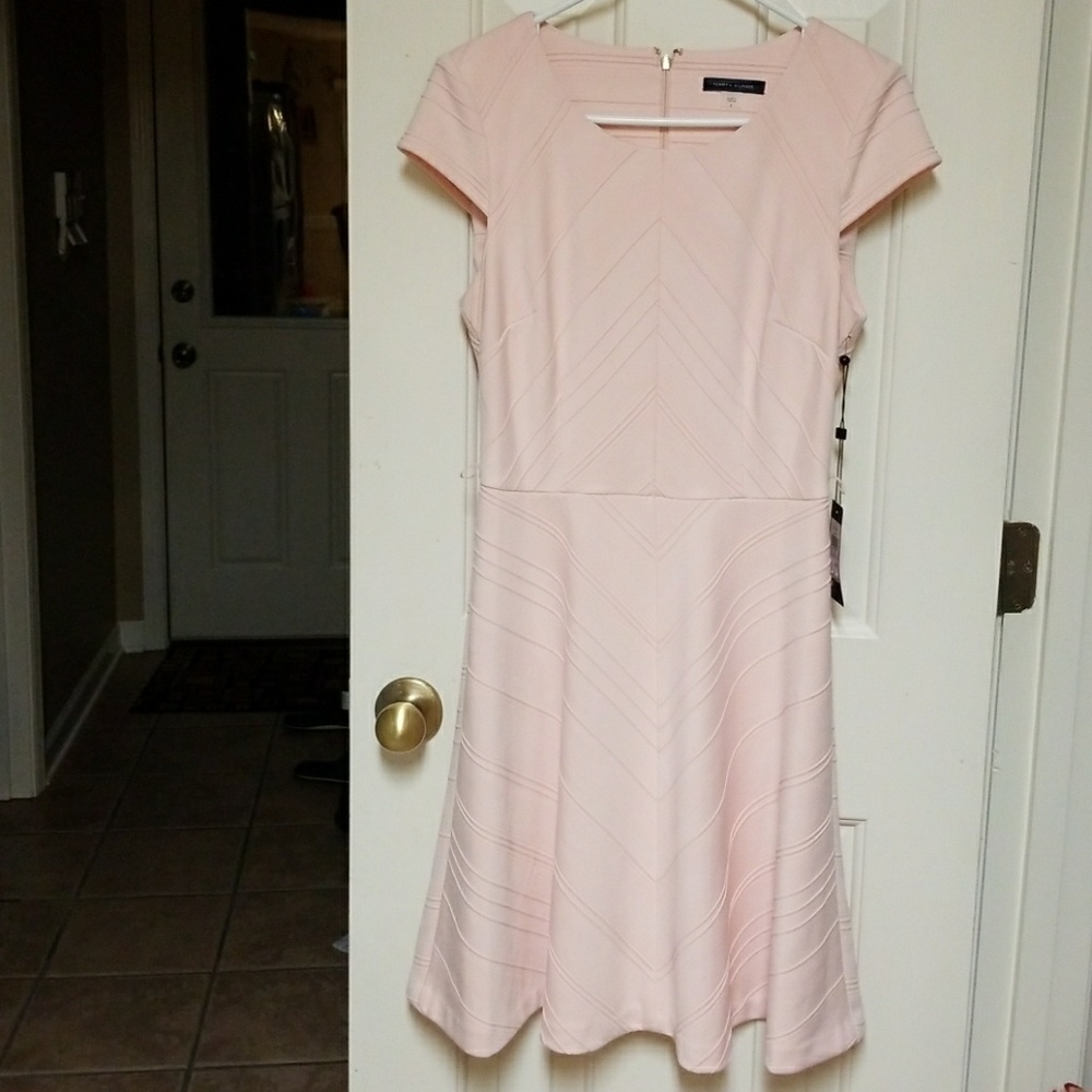 Tommy Hilfiger Rib- Knit Belted Fit & Flare Dress